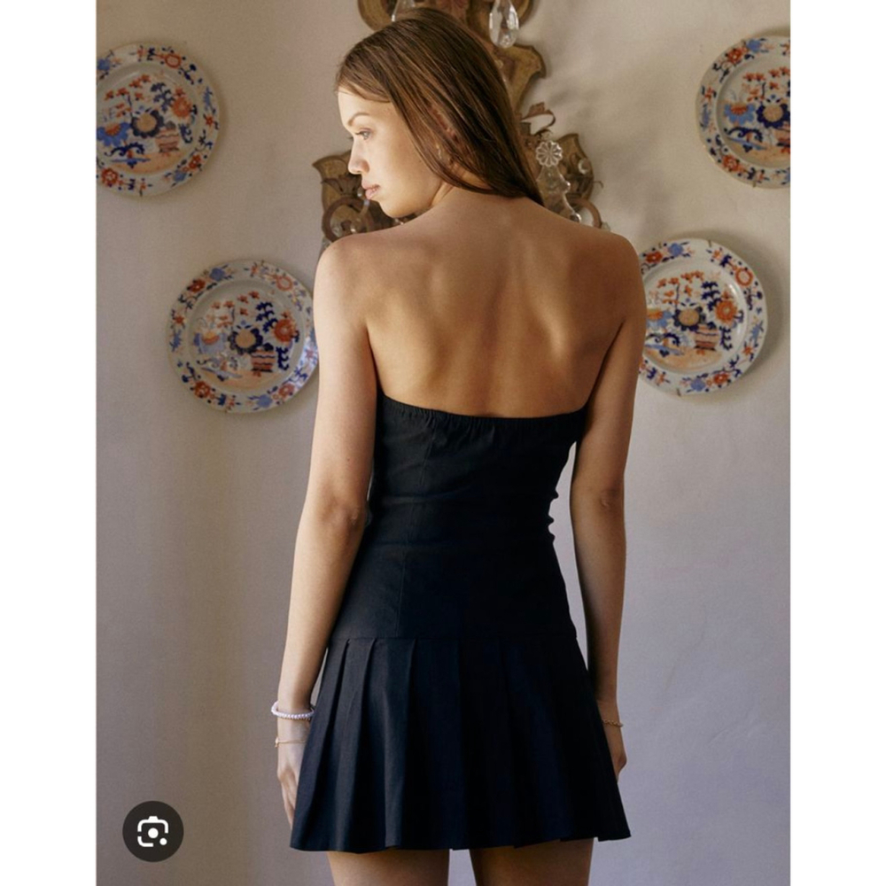 Women's West of Melrose Black & White Strapless Pleated Mini Dress XL - Picture 2 of 7